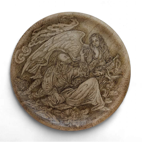 Pyrography Artwork 02 "Mystical Connection" persian crafts