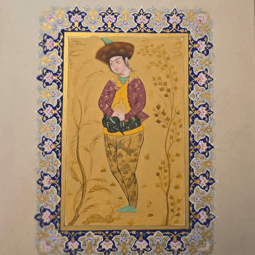 miniature painting 04 Standing Youth persian crafts