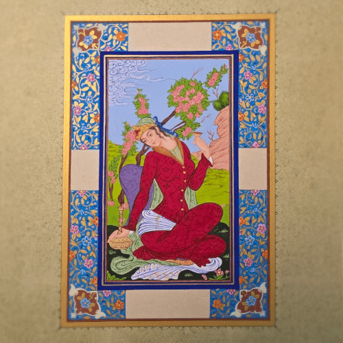 miniature painting “Spring Lady” persian crafts