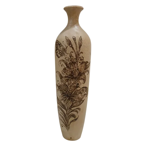 pyrography "Lily and Butterfly" persian crafts