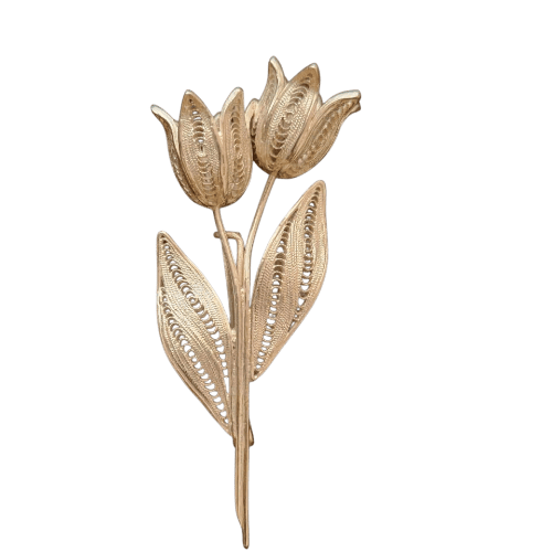 Antique Silver Filigree Brooch persian crafts