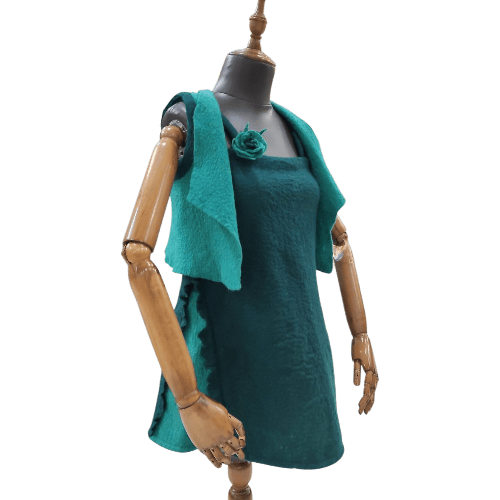 Green Merino Wool Dress