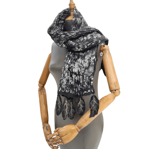 Leaf Merino Wool & Silk Scarf