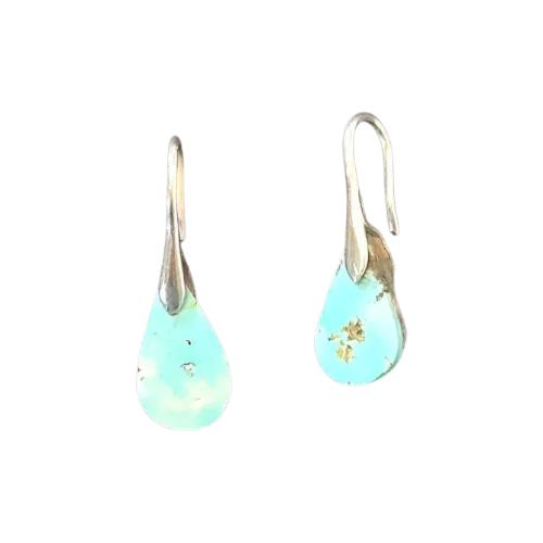 Tear Shaped Silver Earrings