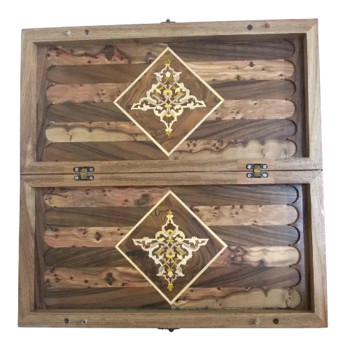 Antique Handcrafted Backgammon & Chess Board - Image 2