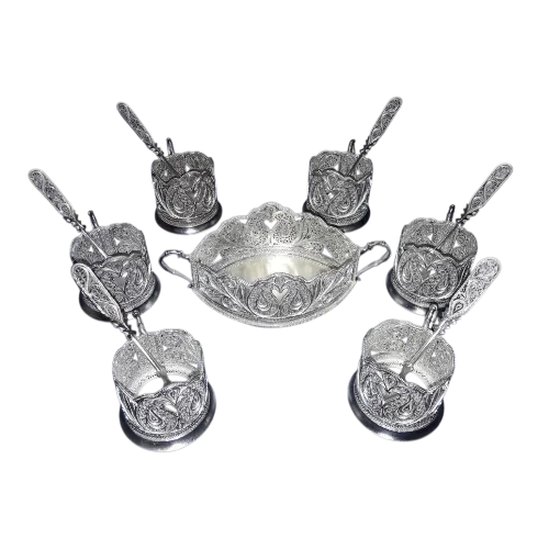 Handcrafted Silver Tea Set persian crafts