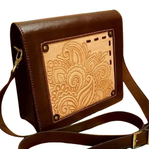 Handmade icon leather bag