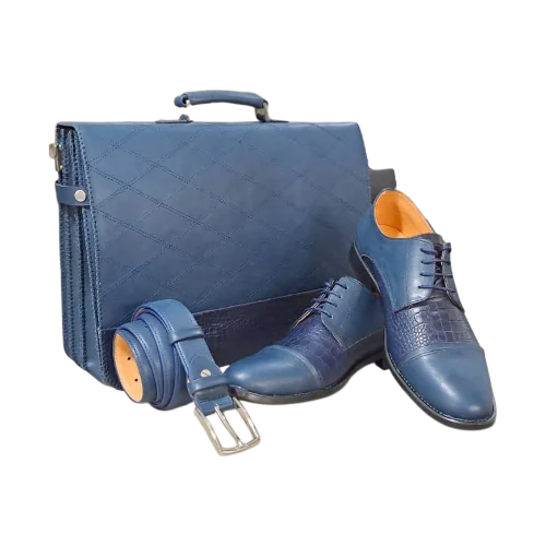 Men’s leather bag shoes belt set
