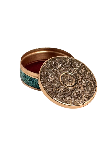 Turquoise-Inlaid-Copper-Jewelry-Box-persian-crafts
